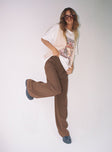 Princess Polly high-rise  Archer Pants Brown Lower Impact