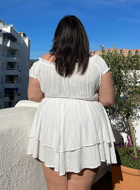 The Love Galore Romper White Curve