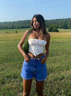 product The Swalla Shorts Blue Denim Princess Polly Low Rise Shorts 