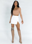 front view of model wearing Princess Polly Leon Top Beige 