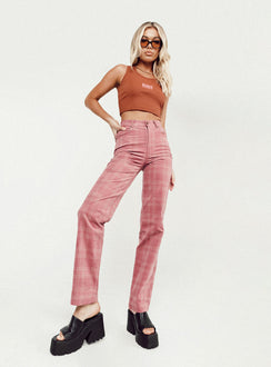 product Princess Polly Low Rise Pants  Leah Cordoury Pant Pink
