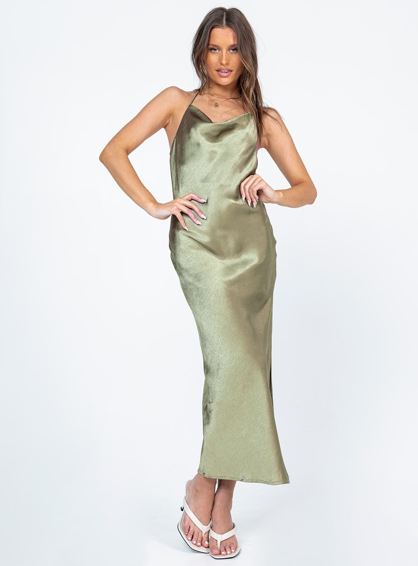 product Princess Polly High Neck  Alissa Midi Dress Green