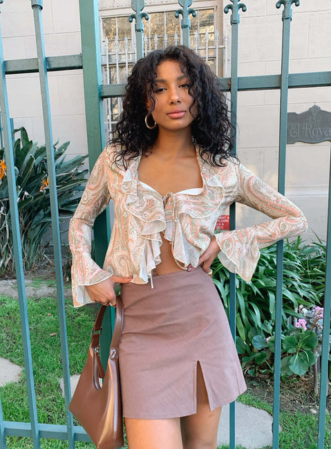 front view of model wearing Princess Polly Lucia Shirt Multi 