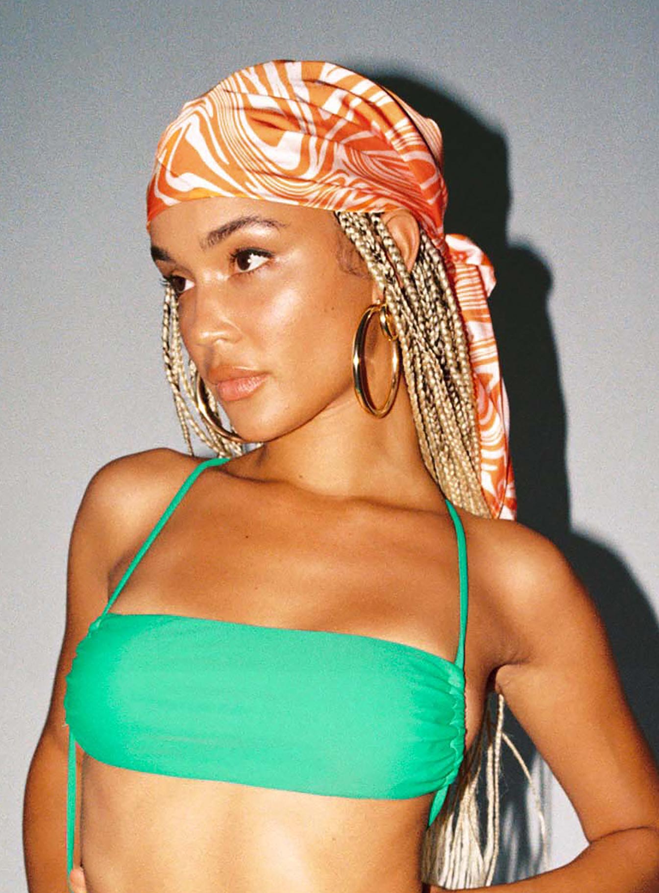 Marble Mood Hair Scarf Orange