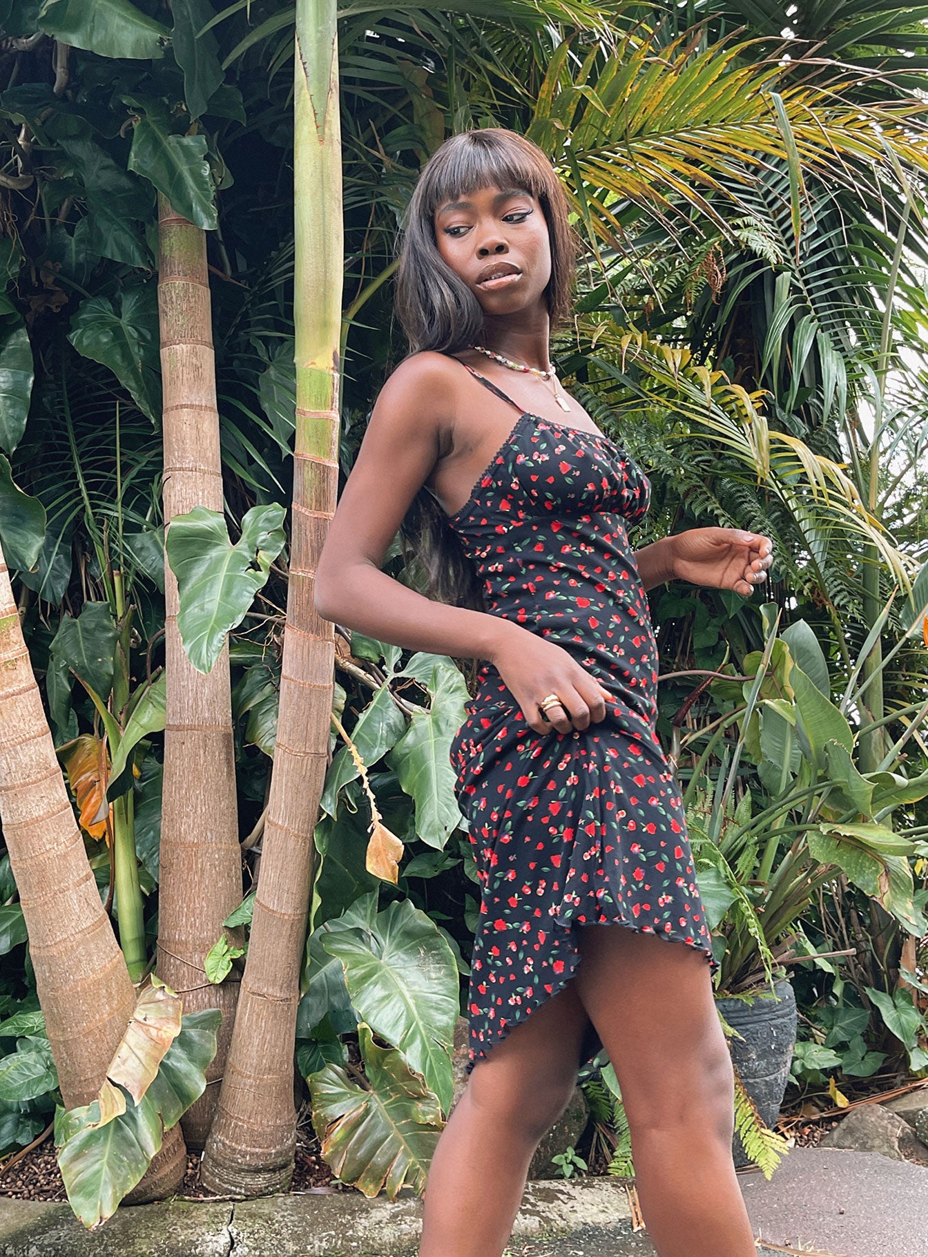 side view of model wearing Princess Polly Marlee Midi Dress 