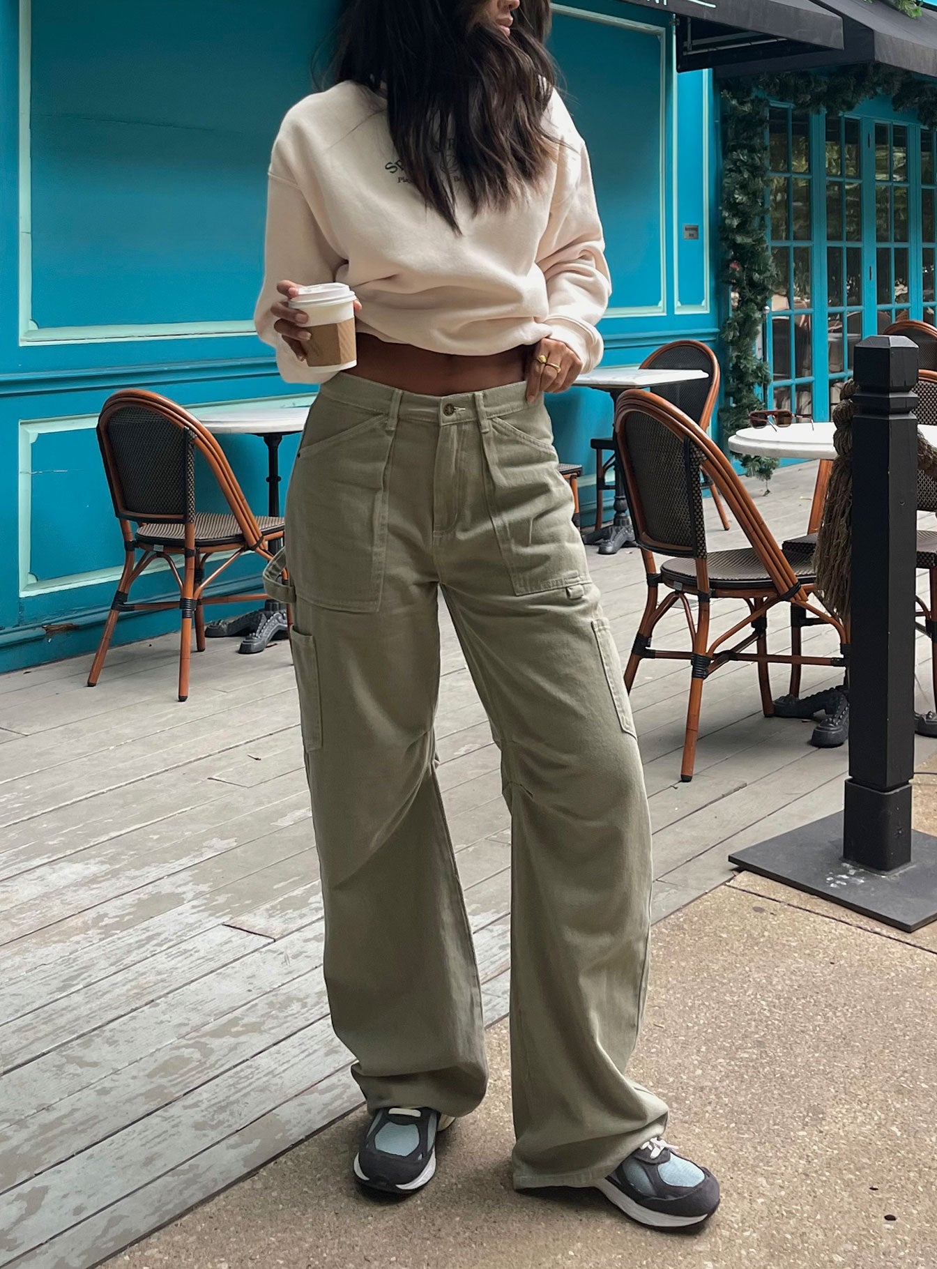 High rise sale khaki pants