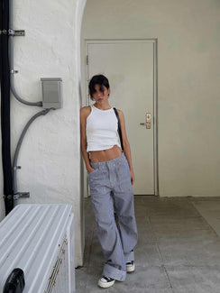 product Princess Polly Low Rise Pants  Miami Vice Pants Navy Pinstripe