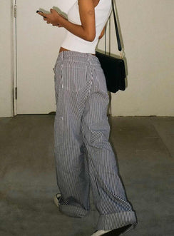 product Princess Polly Low Rise Pants  Miami Vice Pants Navy Pinstripe