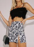 Motel Pelmet Skirt 90's Zebra Black & White