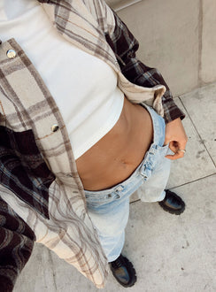 product Princess Polly Short Sleeves High Neck  Myley Shirt Brown