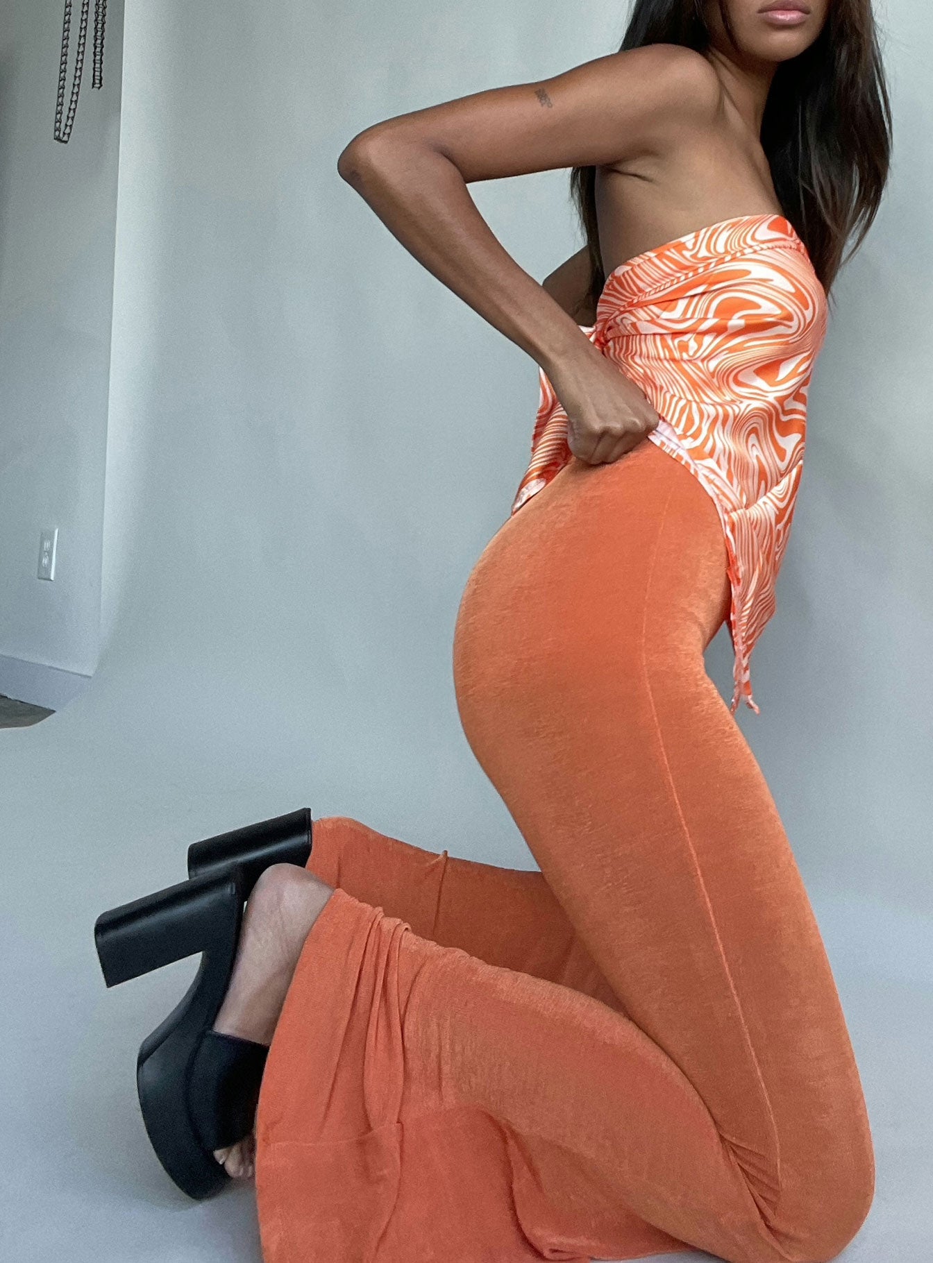 Marble Mood Hair Scarf Orange