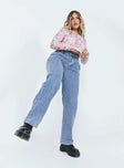 front view of model wearing Princess Polly Mollie Asymmetric Denim Jeans High Waisted 