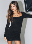 product Princess Polly Square Neck  Myall Long Sleeve Mini Dress Black