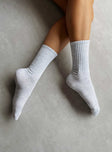 Socks 78% organic Cotton 12% polyester 10% spandex Crew style  Ribbed material  OSFM