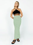   front view of model wearing Princess Polly Oscar Maxi Skirt Sage 