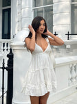 Princess Polly Plunger  Romeo Mini Dress White