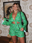 Remi Tie Front Romper Green