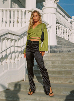 back view of model wearing Princess Polly St Germain Pants Black 