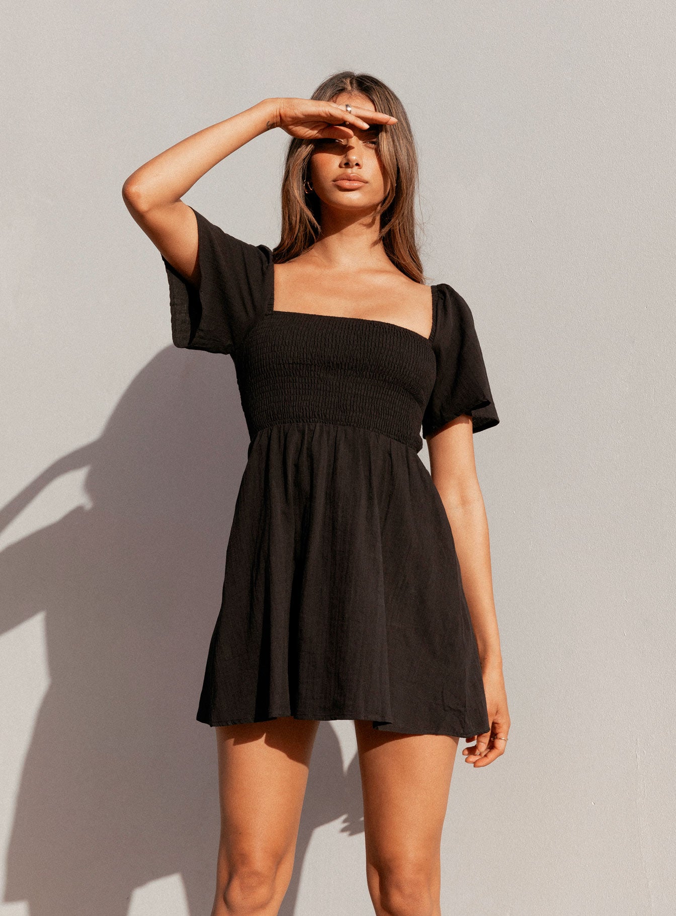 Short black summer dress on sale