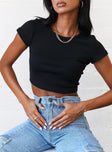 product Princess Polly Short Sleeves High Neck  The Classic Cropped Tee Black