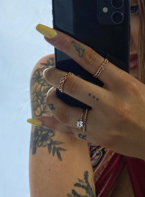 Time Out Ring Set Gold