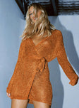 back view of model wearing Princess Polly Take Me To Rio Mini Dress Orange 