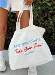 Take Your Time Tote Cream