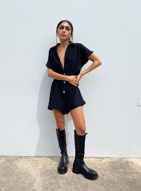 Vixen Romper Black