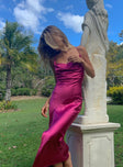 product Princess Polly Cowl Neck  Walk The Line Midi Dress Magenta