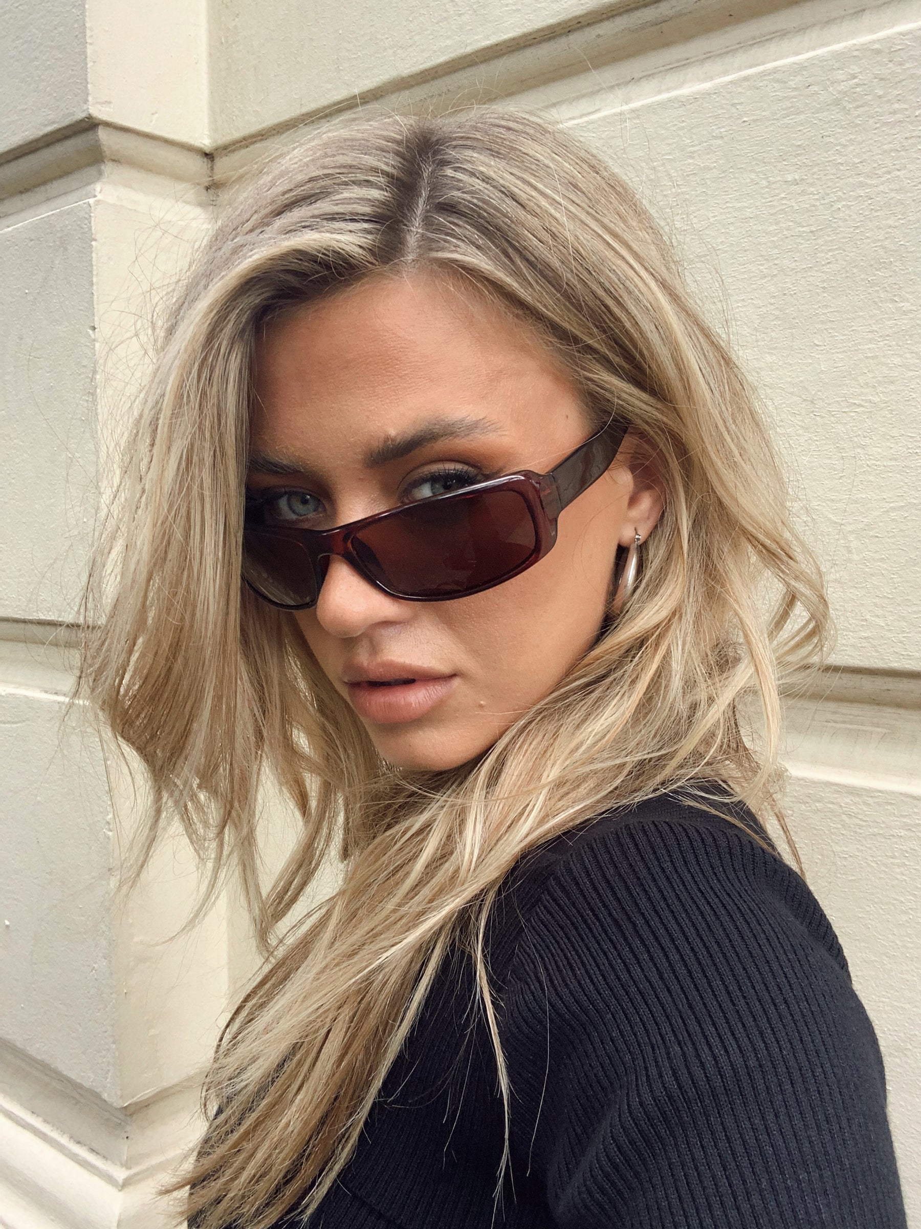 Sunglasses  Princess Polly Exclusive 100% polycarbonate Hero Image: Cathlin UV 400 Brown tinted lenses  Moulded nose bridge