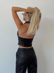 back view of model wearing Princess Polly Hollie Vest Black Eco 