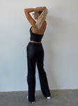 back view of model wearing Princess Polly Susie Pants Black 