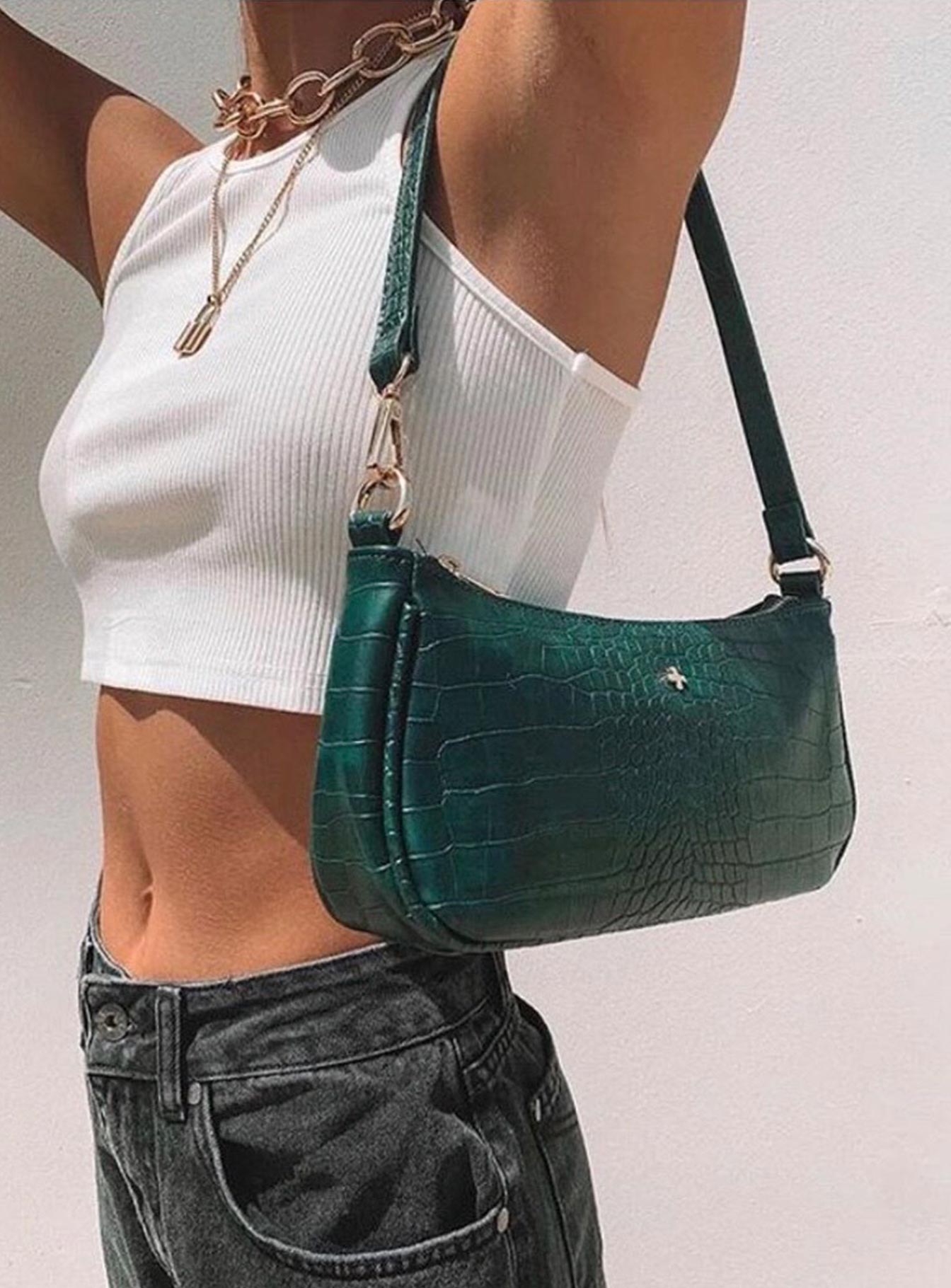 Peta & Jain Piper Bag Green Croc