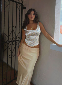 product Princess Polly Short Sleeves Square Neck  Berlin Satin Top White