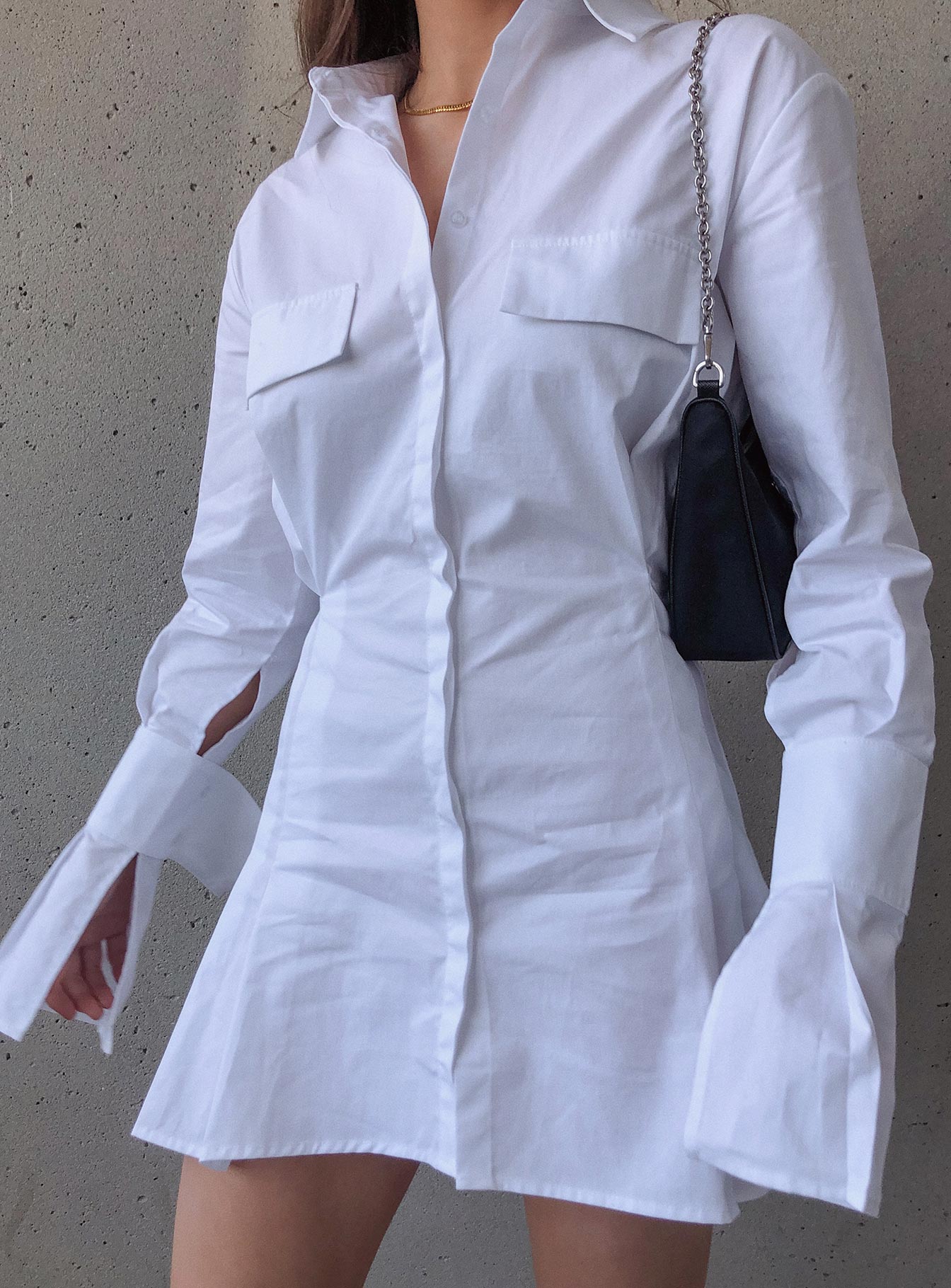 back view of model wearing Princess Polly Cover Girl Mini Dress 