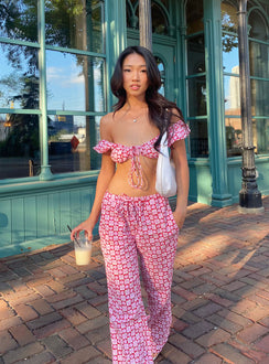 product Princess Polly  Motel Raya Trouser Apple Check Blush Red